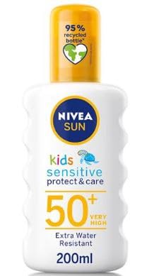 NIVEA Premium Gentle Kids Skin Sensitive Protect Care Spray Lotion 200 ml (Approx. 6.76 Fl Oz) – Lightweight, Fragrance‑Free Formula for Daily Use for Active Lifestyles and Outdoor Play
