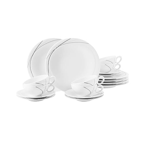 Seltmann 001.759139 Trio Modern Porzellan Teeservice, Rund mit Relief,...