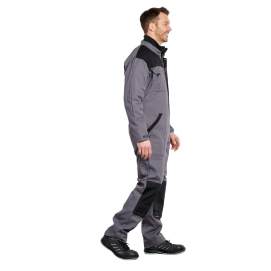 Hurry Jump Combinaison de Travail Bleu de Travail Homme Cote de Travail 1 Zip Otto Gris/Noir