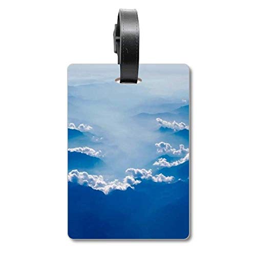 Étiquette valise voyage gris ciel accessoire de bagage