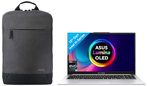 ASUS Vivobook S 15 OLED (2023), Intel Core EVO i5-13500H 13th Gen, 15.6" (39.62 cm) 2.8K 120Hz OLED, (16GB RAM/512GB SSD), S5504VA-MA543WS BP1504 Laptop Bag (Grey)