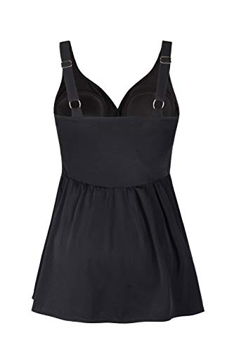 JINXUEER Women’s Plus Size Swim Dress Floral Print Ruched Modest Slimming One Piece Skirt Swimsuit3