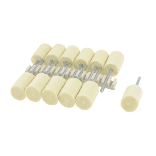 Aexit 12 Pieces Abrasives Mandrel Mounted Wool Felt Burrs 12mm Diameter Grinding Buffing Point Model:95as577qo275