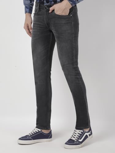 Image of Numero Uno Men's Charcoal Grey Skinny Sustainable Stretchable Jeans