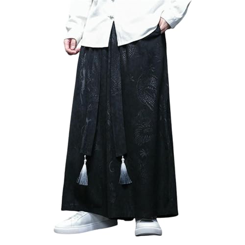 Pantalon Velours Homme Style Chinois Ample Droit Rétro de Mi-Saison