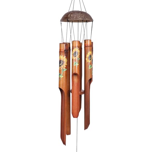 Afirst Bamboo Wind Chimes with Coconut Crown