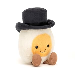 Jellycat Amuseables Boiled Egg Groom Stuffed Toy, 5.5 inches – Food Plush – Fun Wedding & Engagement Gift