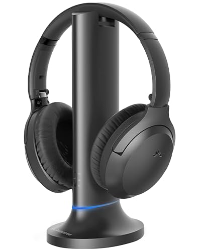 Avantree Opera Plus - Wireless Headphones for TV Watching with Clear Dialogue & Volume Boost for Seniors & Hard of Hearing, Use with Soundbar at Same Time, Charging Transmitter Base, Comfortable Fit