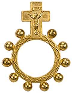 Pack of 50 Gold Tone Catholic Anello Preghiera Finger Decade Rosary Rings