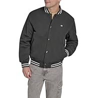 Two Lower Welt Pockets: Practical storage for your essentials while keeping your hands warm. Center Front Snap Zipper Placket Closure: Provides a secure and adjustable fit, making it easy to wear. Striped Rib Knit at Cuffs, Hem, and Collar: Adds a re...