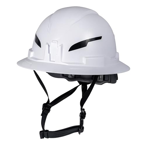 Casque de chantier type 2 classe E suspension 6 points et lampe rechargeable