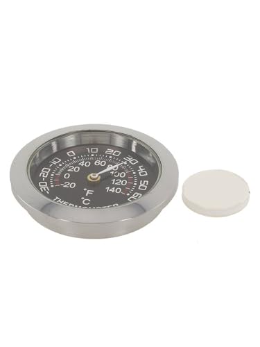 Image of Gettimore Analog Thermometer Hygrometer, Temperature and Humidity Monitor Gauge for Car, -30 to 60°C, 0-100% RH, 37mm Metal Panel