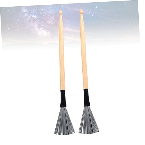Baquetas y cepillos para batería SHOWERORO, 2 piezas, doble cabeza, alambre de acero, para principiantes y jazz miniatura 2
