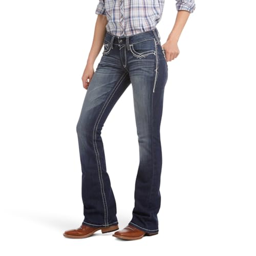 ARIAT Women’s Mid Rise Stretch Entwined Boot Cut Jean Marine by ARIAT - Used condition - US$66.64