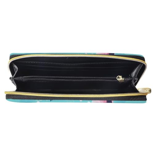 Axolotl Wallet with Zipper for Women Leather Card Holder Purse Women's Clutch Wallet with Coin Pocket and ID Window3