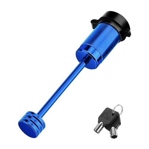 Image of METOWARE Trailer Tongue Coupler Lock 1 /4 inch Dia, 3-1 /2 inch Span, Trailer Hitch Lock for Latch-Type Coupler, Trailer Pin Lock for Towing Trailer RV Car Boat Truck Blue(1 Pack)