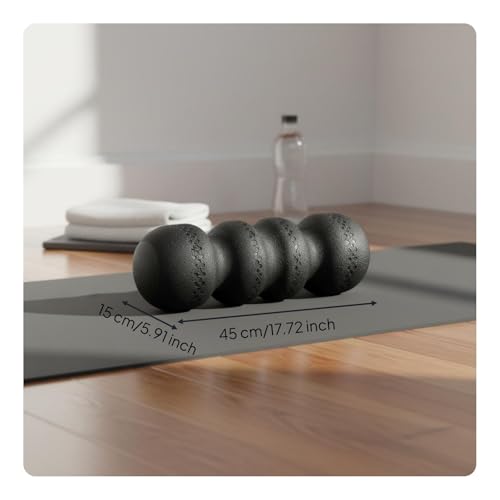 Rodillo de espuma Vaveren para masaje miofascial, polipropileno expandido con textura ergonómica, adecuado para atletas, trabajadores de oficina y uso doméstico para aliviar la tensión, color negro, dureza 55 miniatura 5