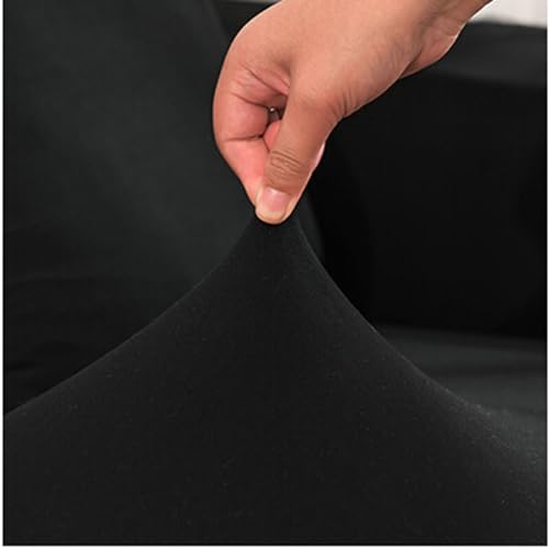 Housse de canapé extensible pour salon moderne d'angle noir - 3