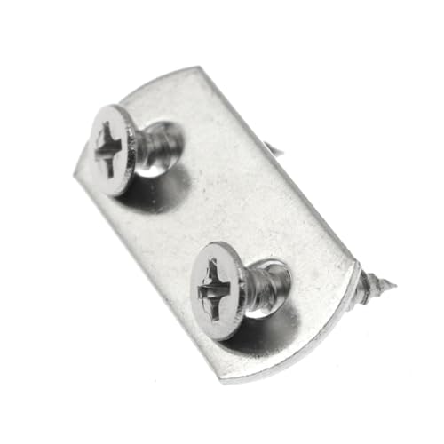 Image of 20PCS Iron Galvanized Flush Canvas Clip Frame Mirror Clip Silver One Piece Metal Corner Fixed Attachment Fitting Frame Mounting Clip with Holes Screw for Mirror Shelf Cabinet Frame Mounting