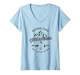 Mujer Camping Senderismo Montaña En Parque Nacional Yellowstone Camiseta Cuello V