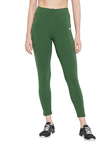 Image of Clovia Women's Cotton Snug Fit Active Wear Ankle Length Tights