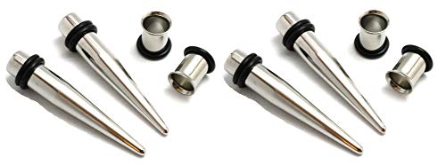 Zaya Body Jewelry 2 Pairs 1g 7mm and 9mm Steel Ear Stretching Kit