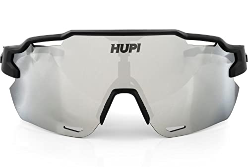 Óculos de Sol HUPI Quiriri Preto - Lente Prata Espelhado, Cor: PRETO