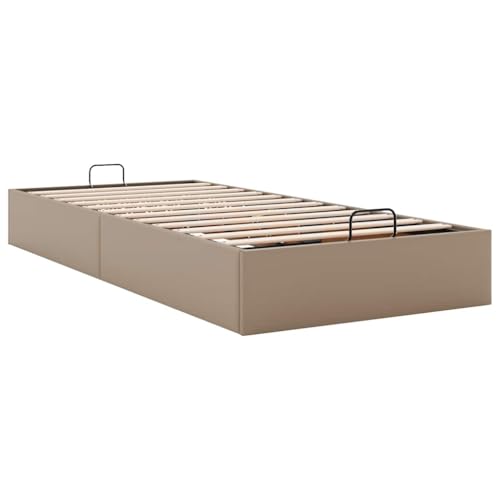 vidaXL Ottoman-Bett ohne Matratze Cappuccino-Braun 90x200cm Kunstleder, Bettrahmen, Bettgestell mit Stauraum, Polsterbett, Bettgestell