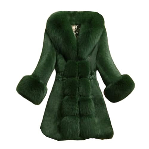 Toumov Womens Long Faux Fur Coats Warm Fluffy Faux Fur...
