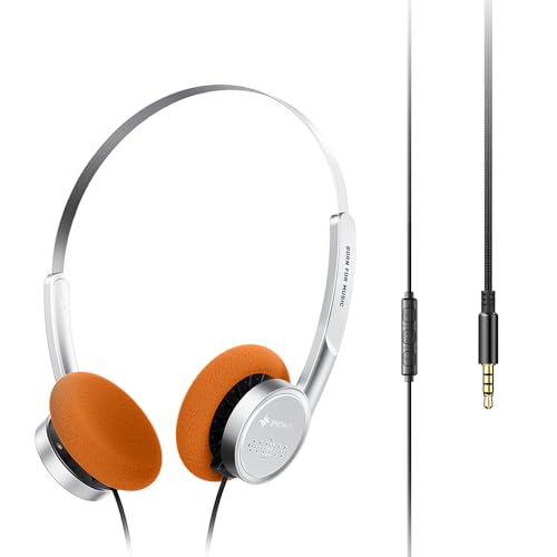 Image of FiiO Snowsky Wind 3.5mm ON-Ear Headphones for Recording Gaming with Microphone, 40mm Diaphragms Driver,HiFi Sound (Silver)