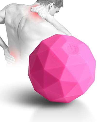 Electric Vibrating Massage Ball, 2-Speed Fitness Yoga Pilates Physical Therapy Massage Roller to Fight Sore Muscles,Washable Negative Ion Vibration Massages Ball for Muscle Recovery(Red)