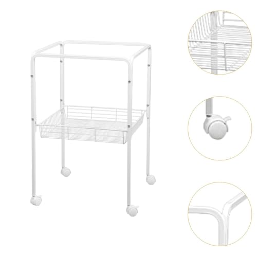 Support pour cage à oiseaux stable et surélevé anti-basculement avec étagère basse