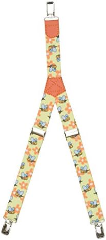 Patterned Kid's Clip Suspenders - Yellow Bees