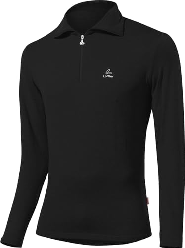 Löffler Herren Pulli Transtex Zip-rolli Basic Cf, schwarz, 48, 10994
