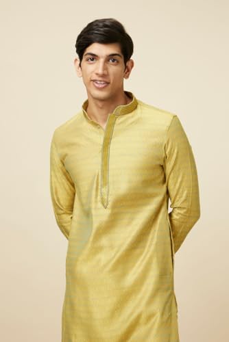 Image of Manyavar Men's Art Silk Self-Design Festive Kurta Churidar Set (2pcs)