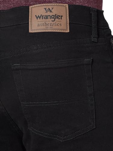 Wrangler Authentics Men's Classic 5-Pocket Regular Fit Flex Jean, Black Flex, 33W x 32L - 3