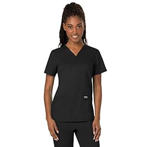 Cherokee-Workwear-Revolution-Womens-V-Neck-Scrub-Top Cherokee Women's V-Neck Top, Black, Large