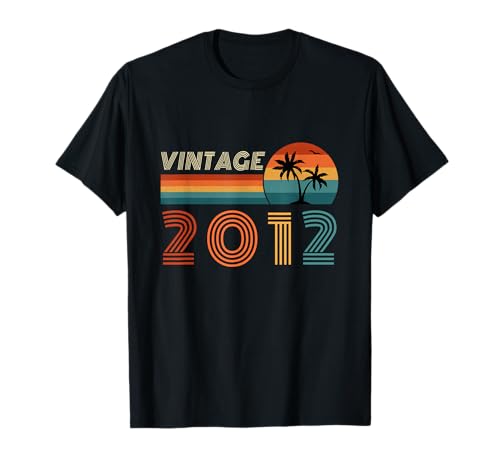 Regalo de cumpleaños de 12 años para hombres y mujeres, diseño retro vintage 2012 Camiseta