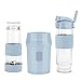 SWEISS Mini-Blender, tragbarer Mixer, Smoothie MOOV6, 2 Trinkflaschen à 570 ml mit Reisedeckeln, 4 Edelstahlklingen, 300 W, spülmaschinengeeignet, Blau