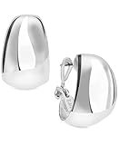 Anne Klein Classics Silver Tone 14K Medium Band Hoop Earrings, One Size