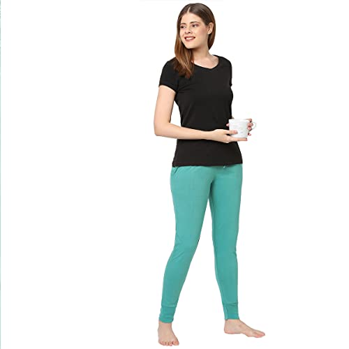 Image of Inner Sense Organic Cotton and Bamboo night pants for women I Anti Odour, Soft, Comfortable, Lightweight, Full-length, Dual-side pocket, Soft pajama for women