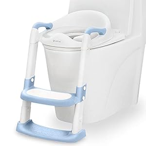 Kylinton® Potty Training Seat with Step Stool Ladder, Foldable Toddler Potty Seat for Toilet 2 in 1 Potty Training…