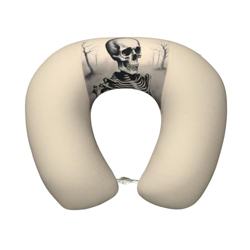 Almohada de viaje tradicional con espuma viscoelástica negra miniatura 1