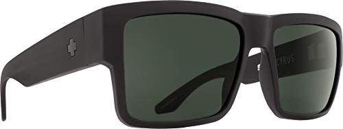 Spy+ - Cyrus, Matte Black, Happy Gray Green, Medium-Large, Sunglasses, Unisex, Adult