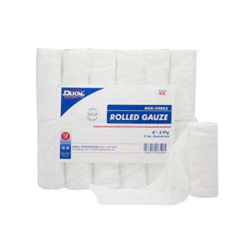 Dukal Rolled Gauze, No Estéril, 4" de ancho x 5 yd. de largo, 2 capas (12 bolsas de 8) (Paquete de 96) miniatura 1