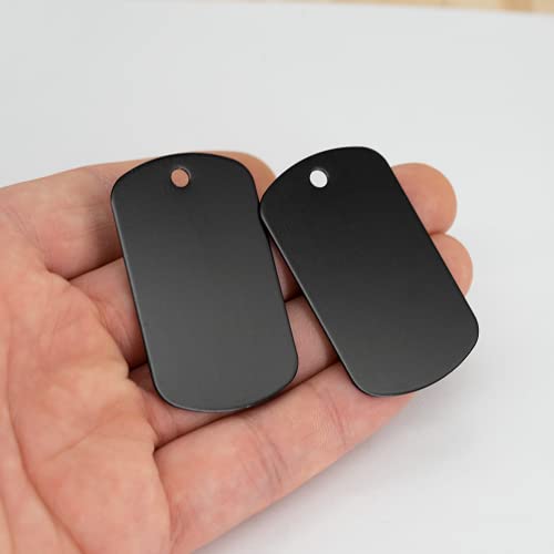 Image of StayMax Aluminum Blank Tags Stamping Blanks 25 Pack (Black)