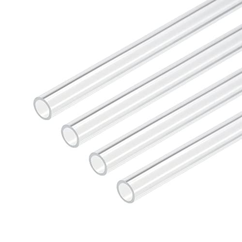 sourcing map 4 Stück PVC Transparent Rohr, Innendurchmesser 6mm Durchmesser 8mm LÄNGE 250mm Acryl Kunststoffrohr für Lampenbau, Stehlampen, Möbel