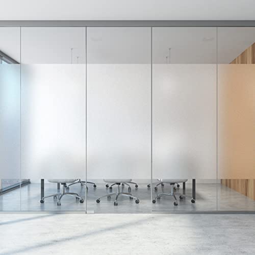 Image of KESPEN Window Privacy Film Frosted Glass Heat Control UV Blocking Privacy Window Film for Glass Windows Static Cling Non-Adhesive Door Coverings Decals for Bathroom Home Office,17.5 Inch X 6.5 Feet