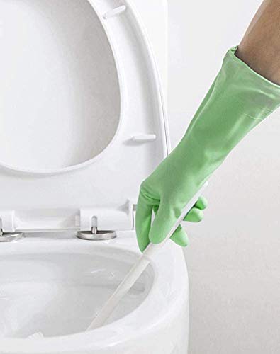 Mulfei Cleaning Gloves-3 Pairs Kitchen Gloves Dishwashing Rubber Gloves Reusable,Latex Free and Fit Your Hands Well-Including Green Pink and Blue,Size Large