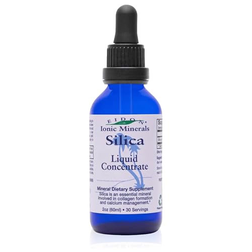Eidon Liquid Silica Mineral Concentrate - Silica Supplement for Hair, Skin, and Nails, Supplement Drops to Support Collagen Production & Hair Loss for Women & Men, Helps Manage Calcium - 2 oz